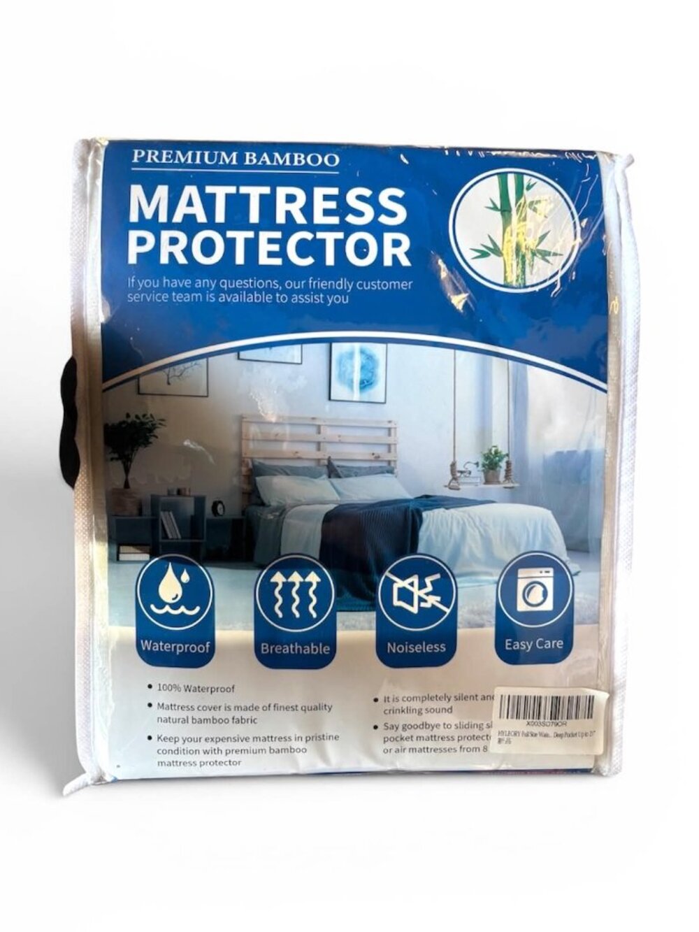 HYLEORY Full Size Waterproof Mattress Pad Protector, Up to 21" Deep Pocket P1